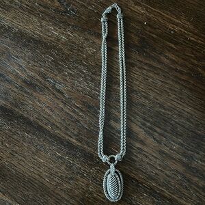 Vintage Byzantine Silver Plated Pendant Necklace